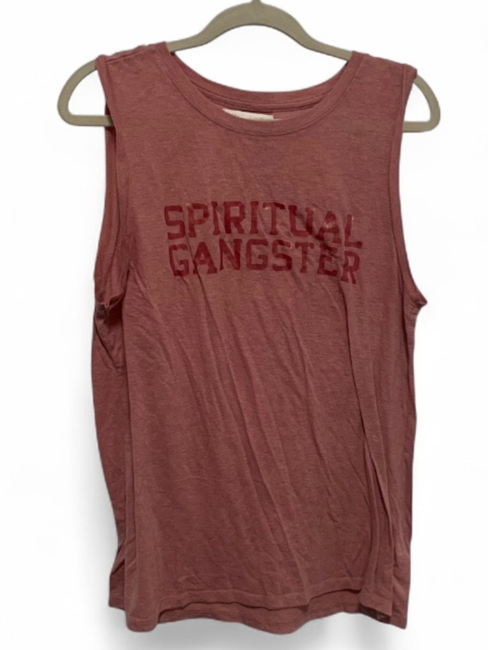 Spiritual Gangster Mauve Pink Graphic Muscle Tank
